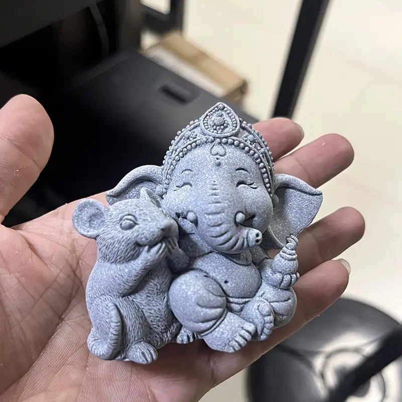 Lord Ganesha and Mouse Figurine - The Bookstore