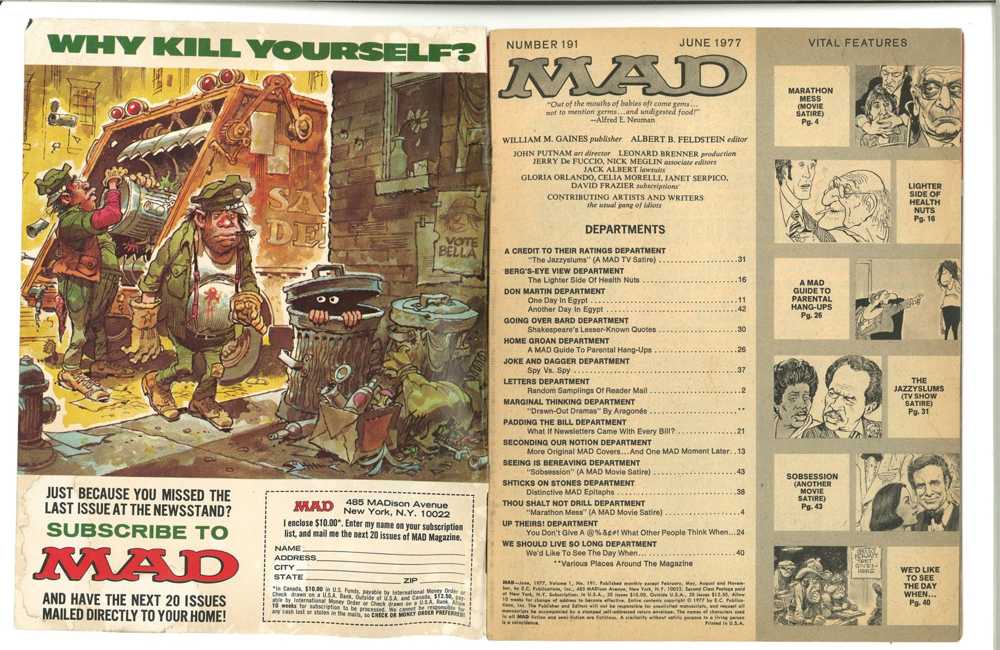 Mad No. 191 June 1977 Albert B. Fedstein