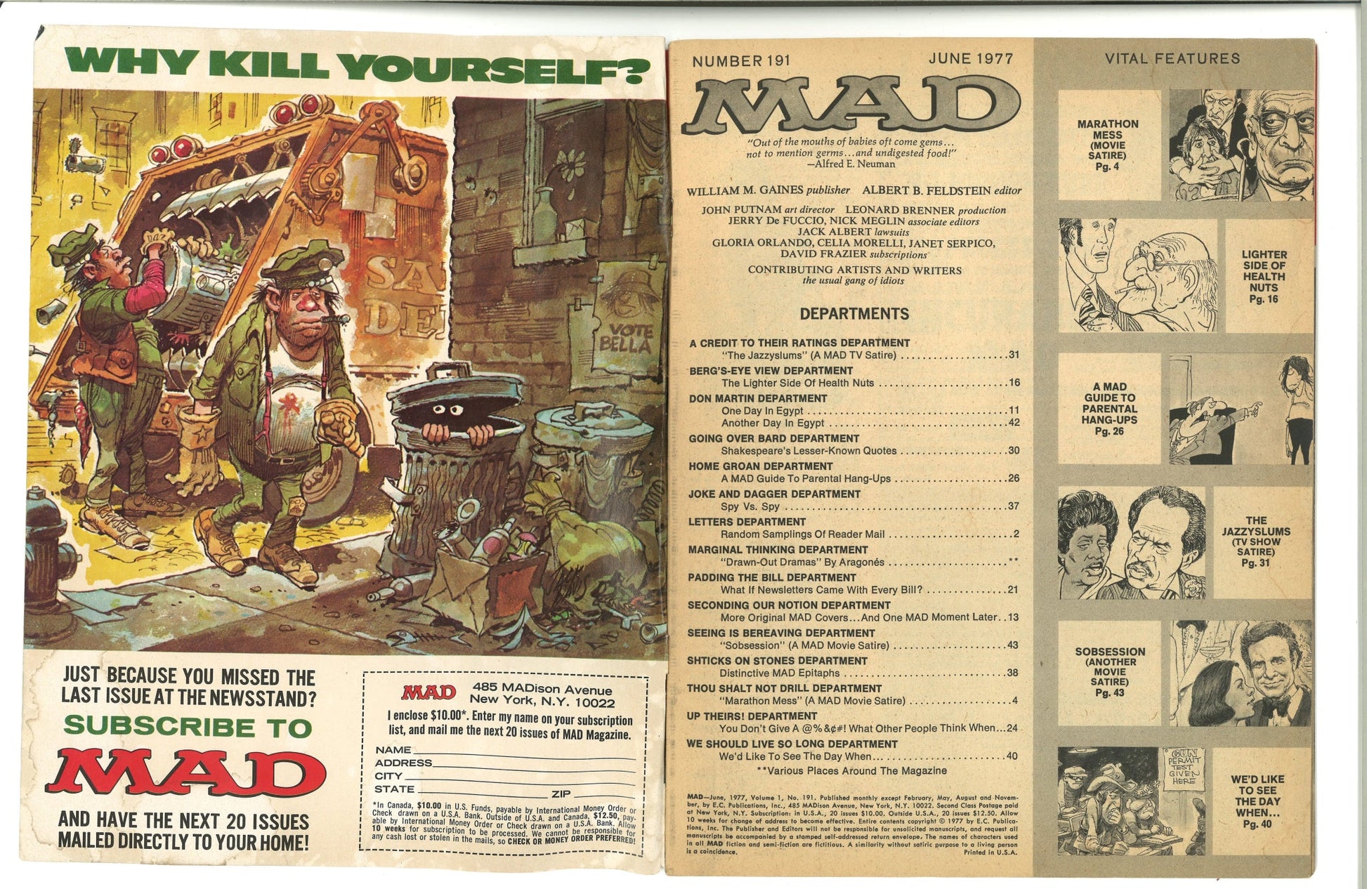 Mad No. 191 June 1977 Albert B. Fedstein