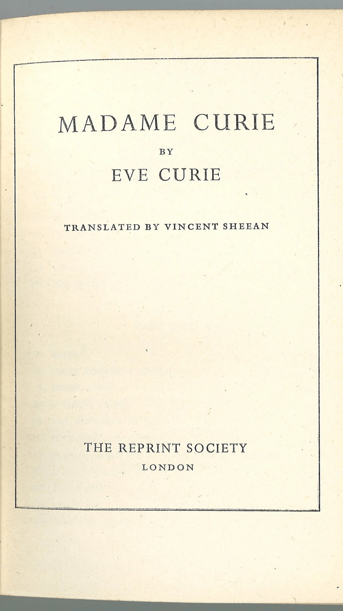 Madame Curie - The Bookstore