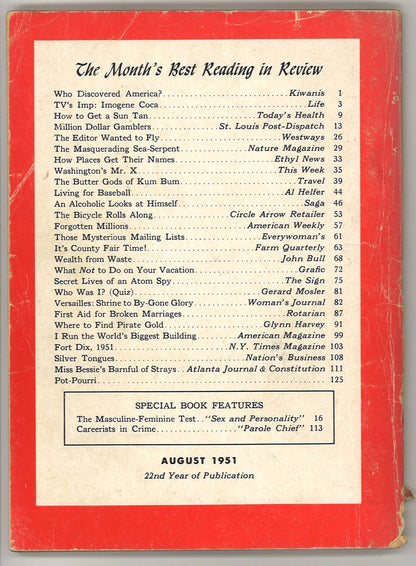 Magazine Digest, August 1951, Volume XXIII, No. 11 - The Bookstore