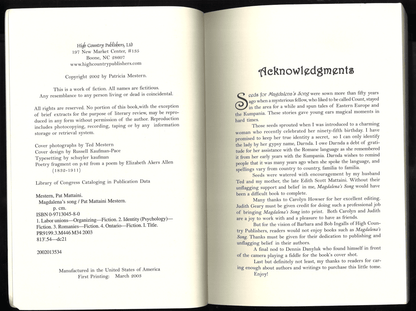 Magdalena’s Song – 2003 First Printing, Signed Paperback - The Bookstore