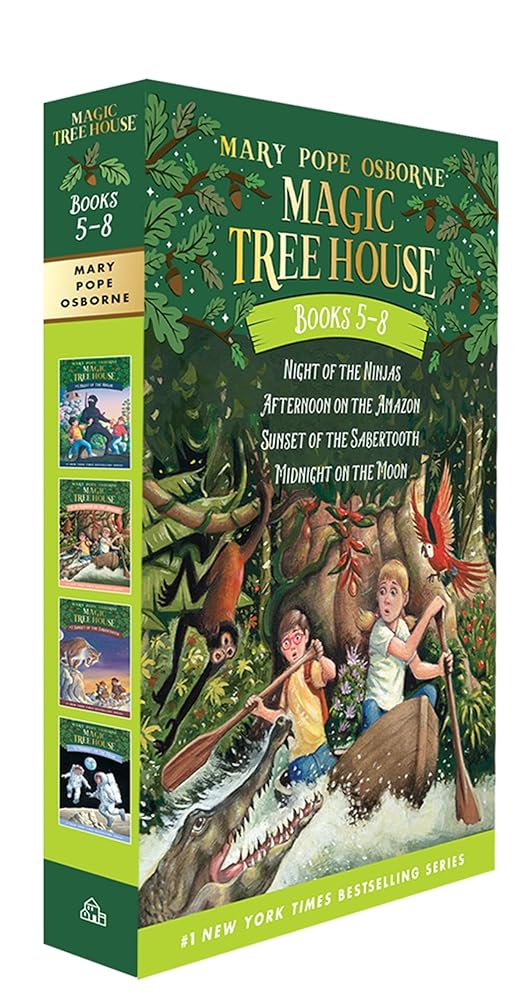 Magic Tree House Boxed Set, Books 5 - 8: Night of the Ninjas, Afternoon on the Amazon, Sunset of the Sabertooth, and Midnight on the Moon - The Bookstore