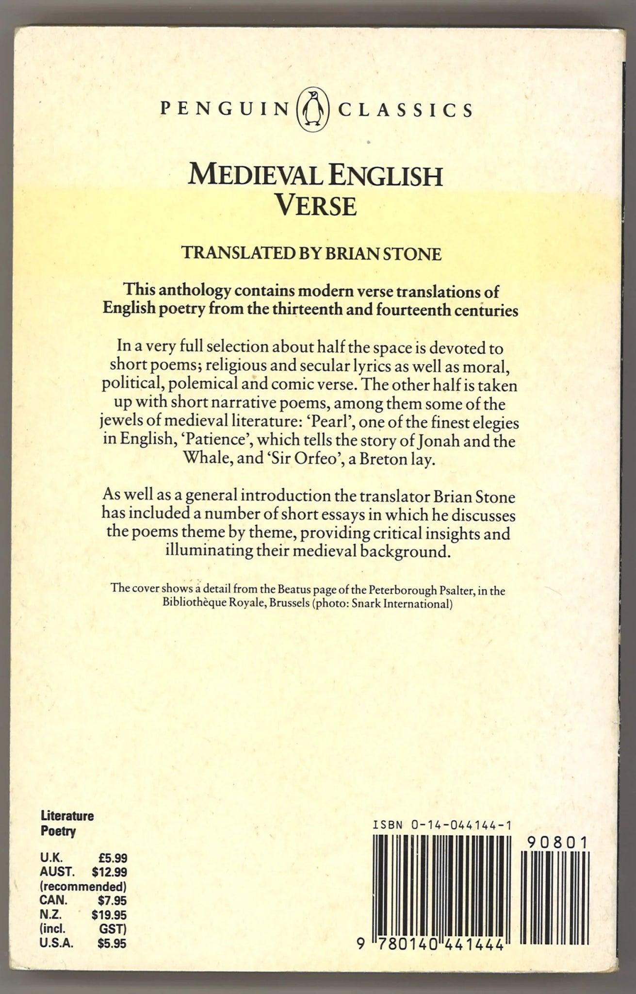 Medieval English Verse (Penguin Classics) - The Bookstore