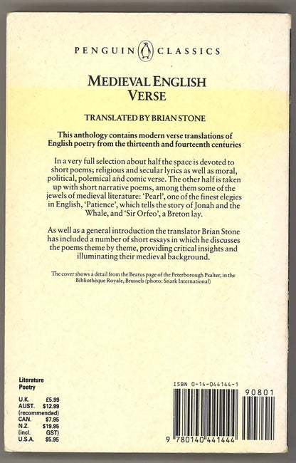 Medieval English Verse (Penguin Classics) - The Bookstore
