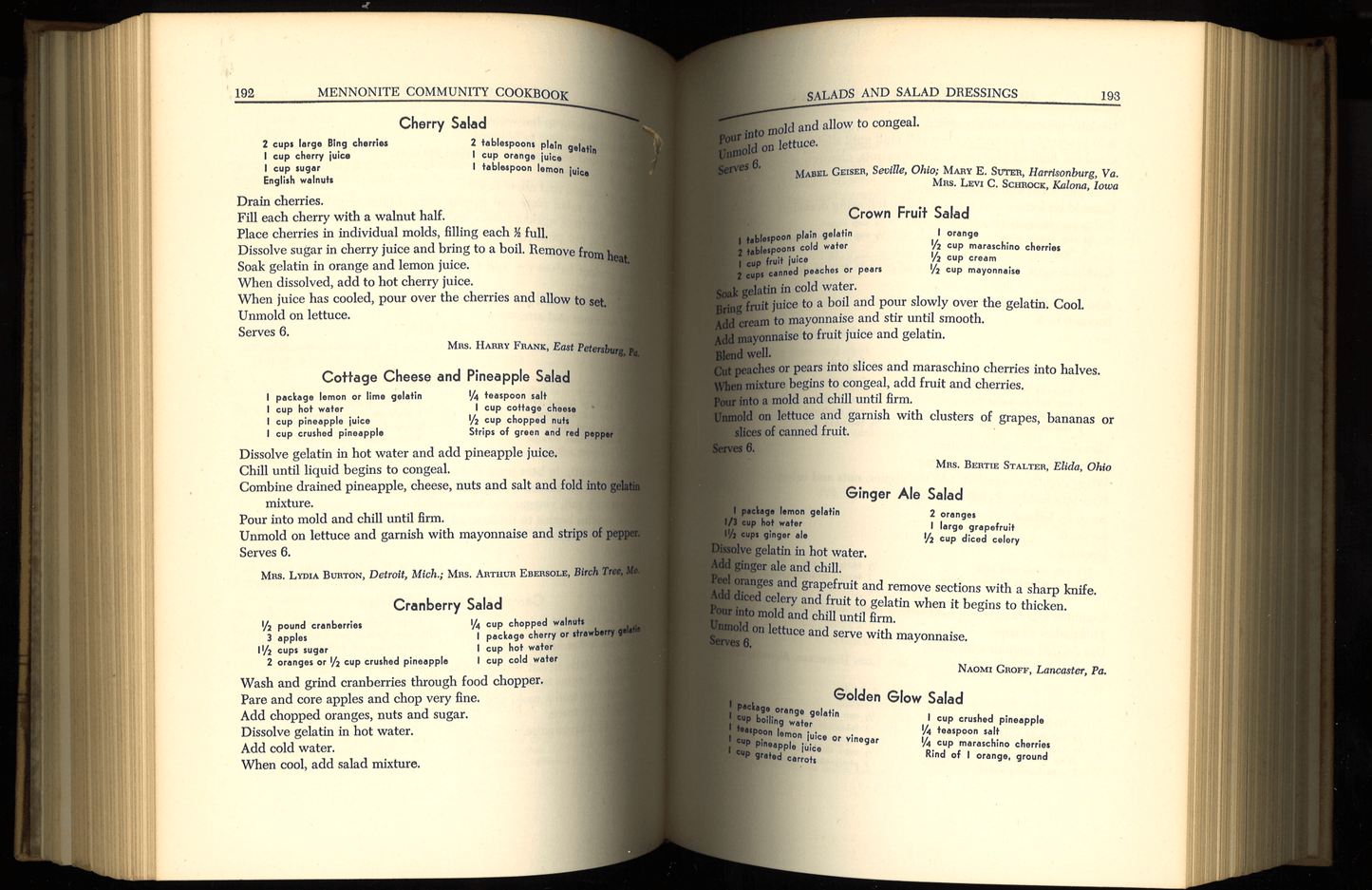 Mennonite Community Cookbook: Favorite Family Recipes - The Bookstore