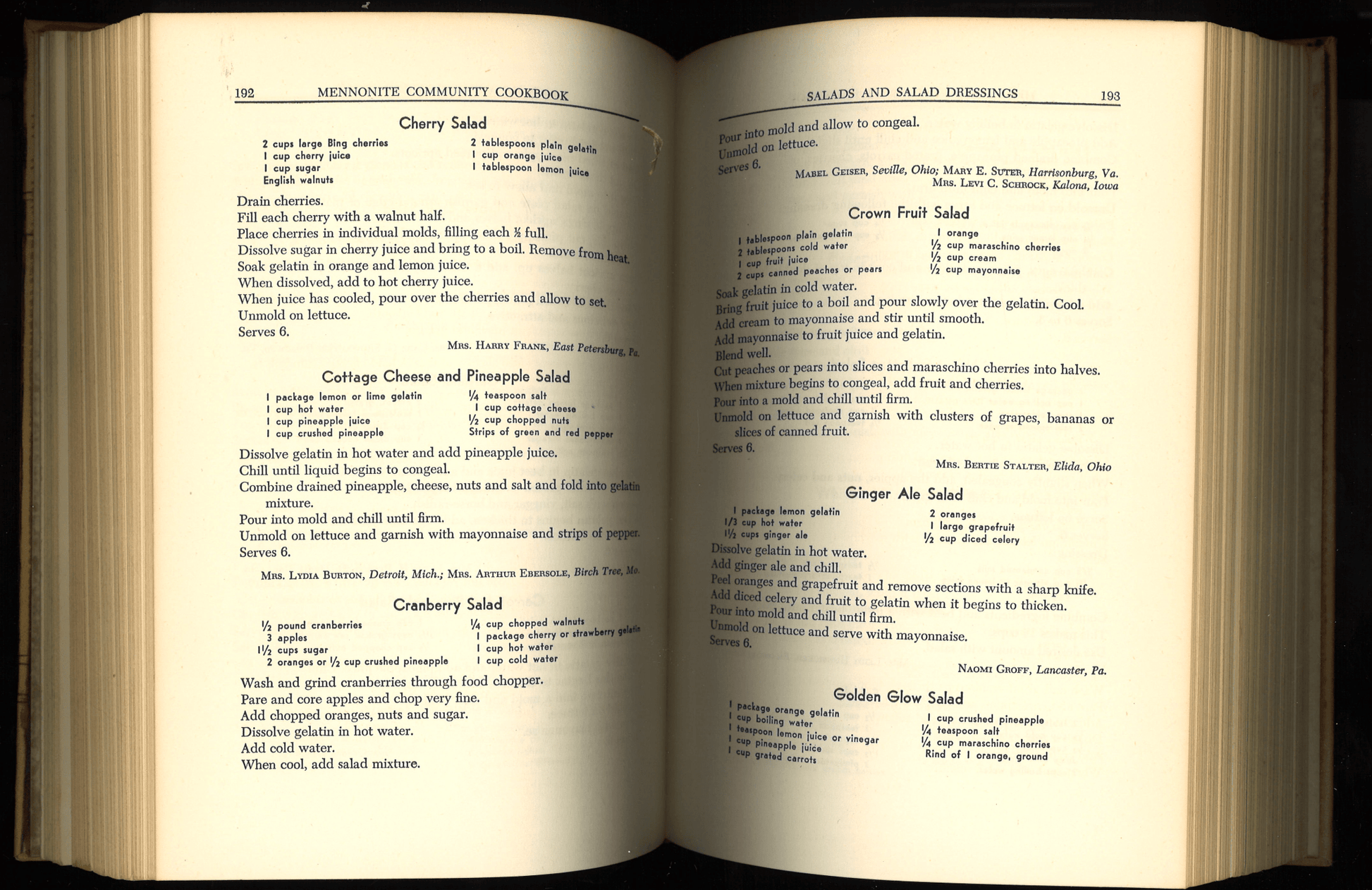 Mennonite Community Cookbook: Favorite Family Recipes - The Bookstore