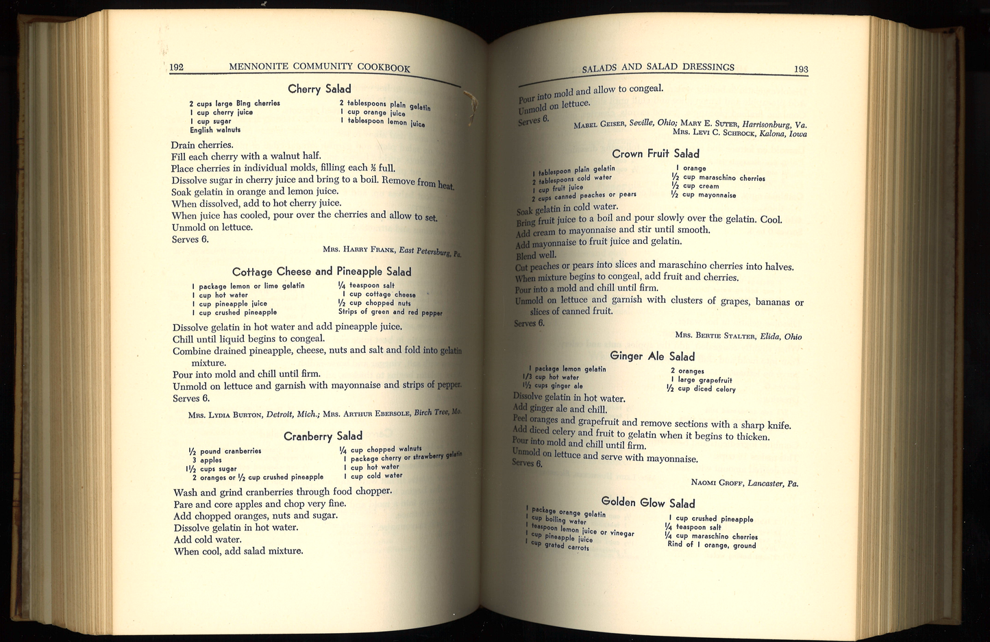 Mennonite Community Cookbook: Favorite Family Recipes