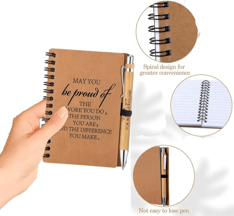 Mini Spiral Inspiration Notebook and Ballpoint Pen set - The Bookstore