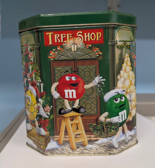 M&M's® "Happy Holidays" Tree Shop Tin Can - The Bookstore