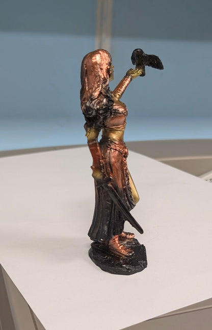 Morrigan Celtic Goddess Resin Statue - Handcrafted Miniature Sculpture - The Bookstore