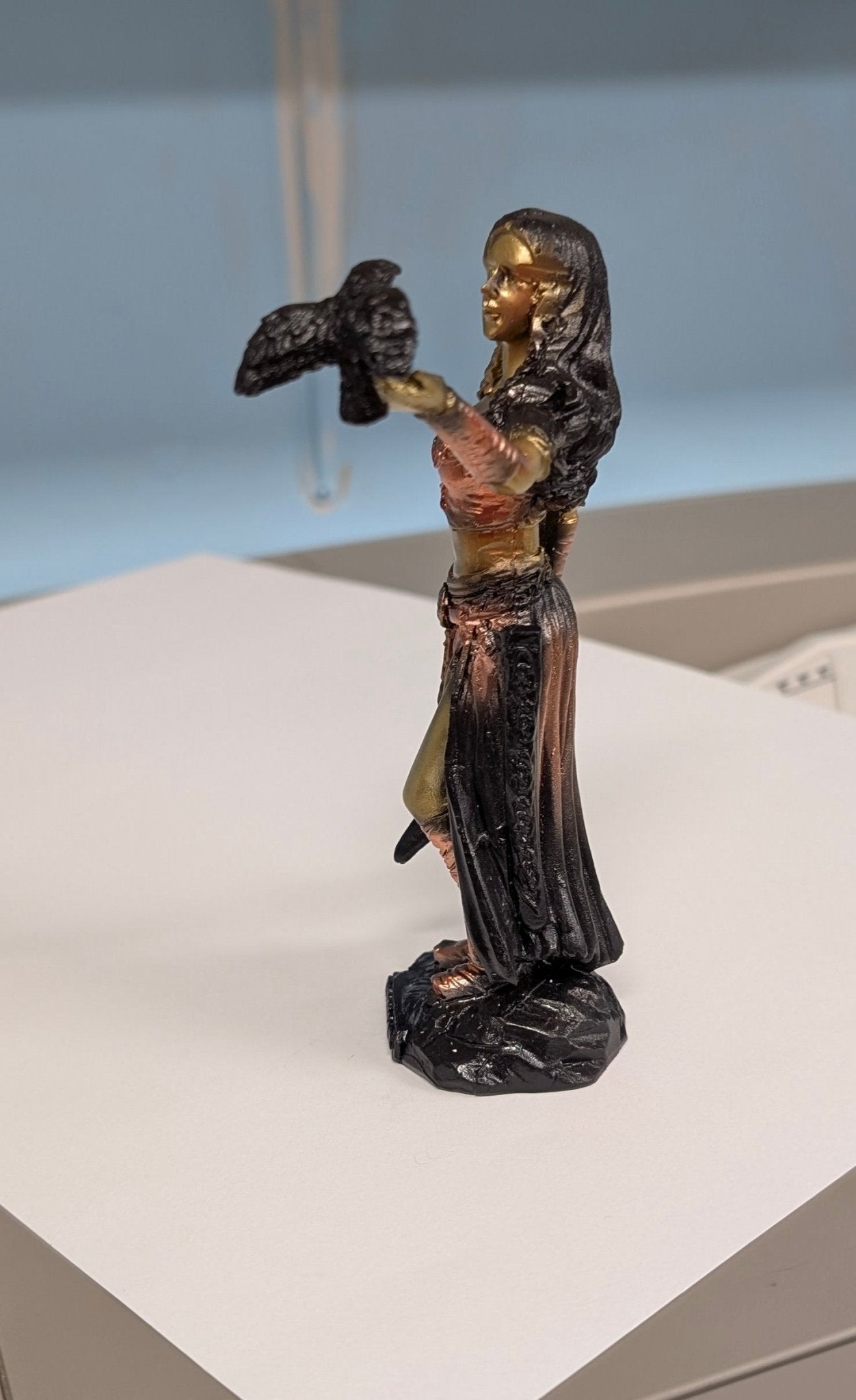 Morrigan Celtic Goddess Resin Statue - Handcrafted Miniature Sculpture - The Bookstore