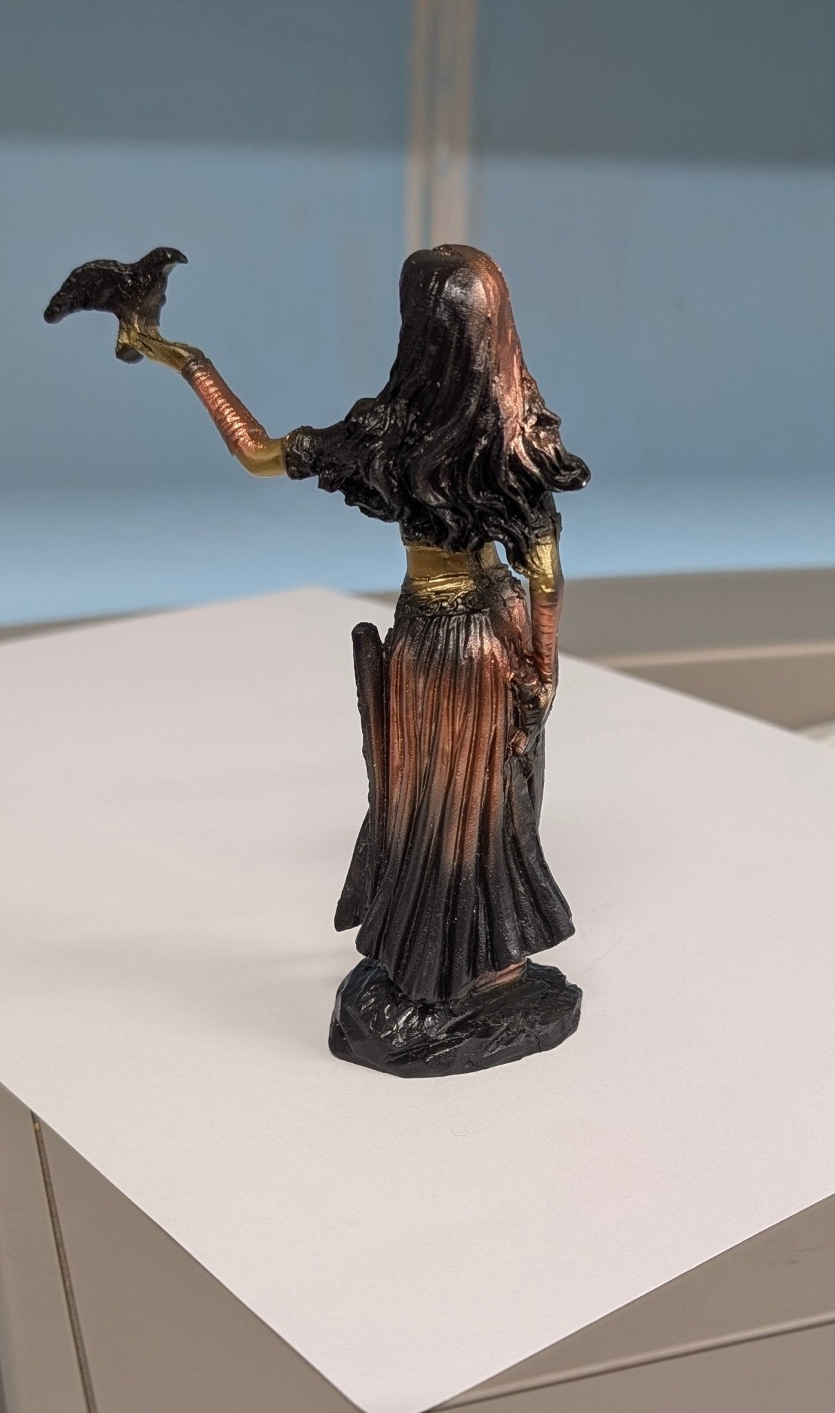 Morrigan Celtic Goddess Resin Statue - Handcrafted Miniature Sculpture - The Bookstore