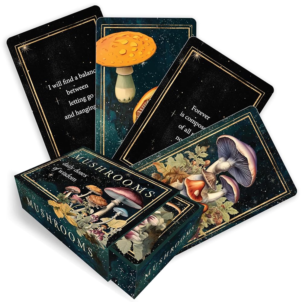 Mushrooms: Daily Doses of Wisdom (36 Gilt - Edged Full - Color Cards) - The Bookstore
