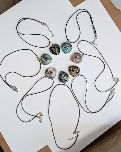 Mystic Dragon Heart Necklace with Natural Stone - The Bookstore