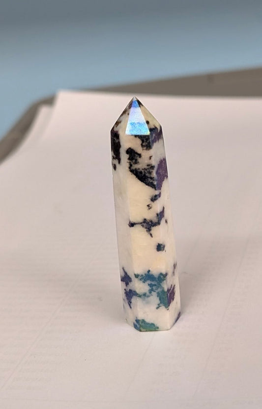 Natural Aura Black and White Zebra Obelisk - The Bookstore