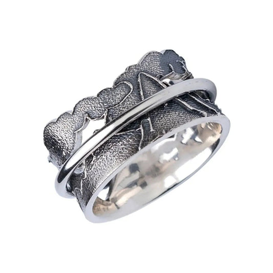 Never Quit Sterling Silver Meditation Spinner Ring - Size 10 - The Bookstore