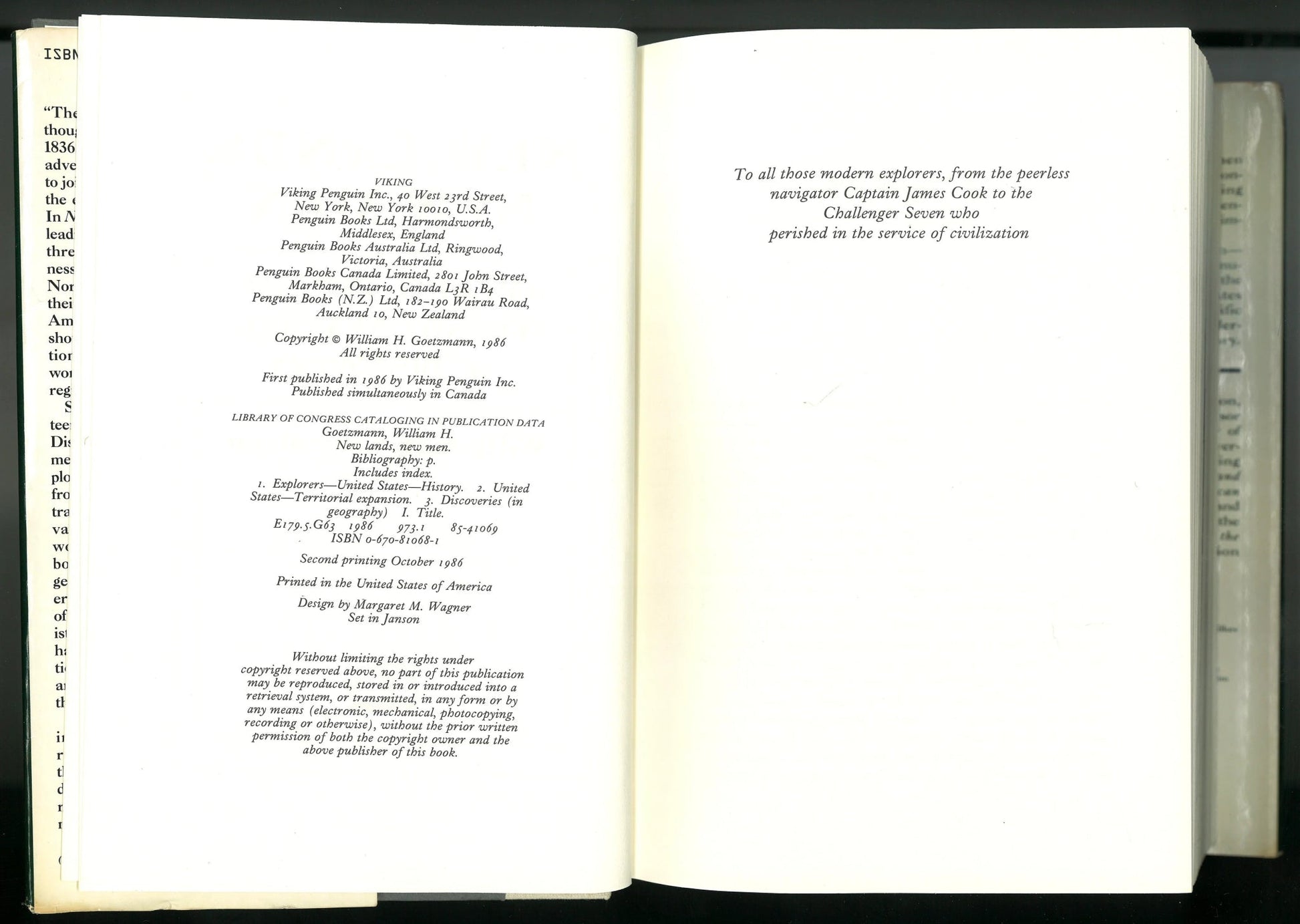 New Lands New Men: America and the Second Great Age of Discovery William H. Goetzmann