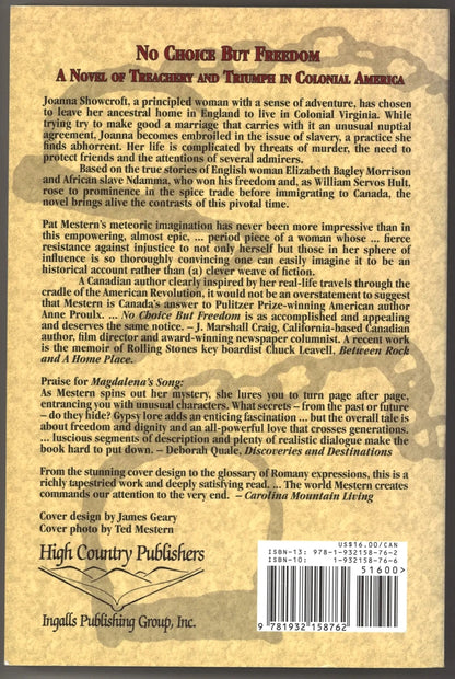 No Choice But Freedom by Pat Mattiani Mestern – Signed First Edition - The Bookstore