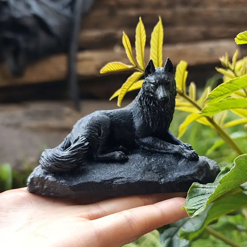 Nordic Wolf Stone Figurine - Handcrafted Nature - Inspired Art - The Bookstore