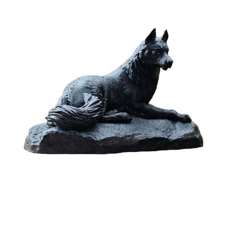 Nordic Wolf Stone Figurine - Handcrafted Nature - Inspired Art - The Bookstore