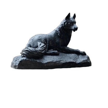 Nordic Wolf Stone Figurine - Handcrafted Nature - Inspired Art - The Bookstore