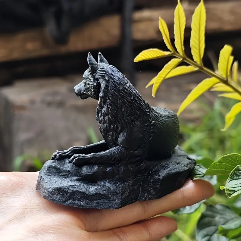 Nordic Wolf Stone Figurine - Handcrafted Nature - Inspired Art - The Bookstore