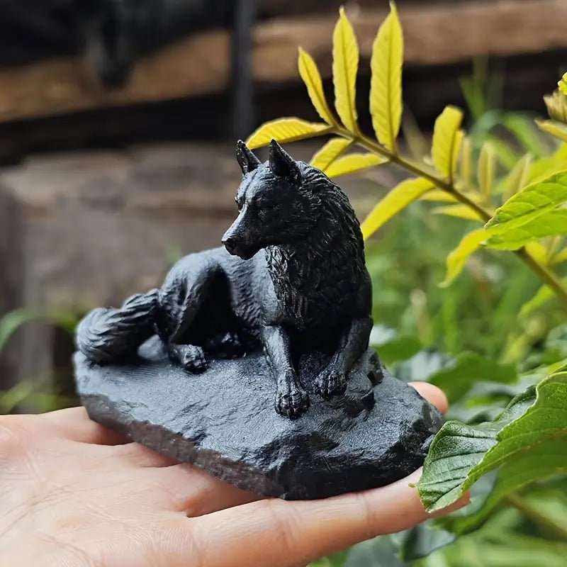 Nordic Wolf Stone Figurine - Handcrafted Nature - Inspired Art - The Bookstore