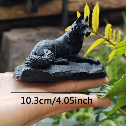 Nordic Wolf Stone Figurine - Handcrafted Nature - Inspired Art - The Bookstore