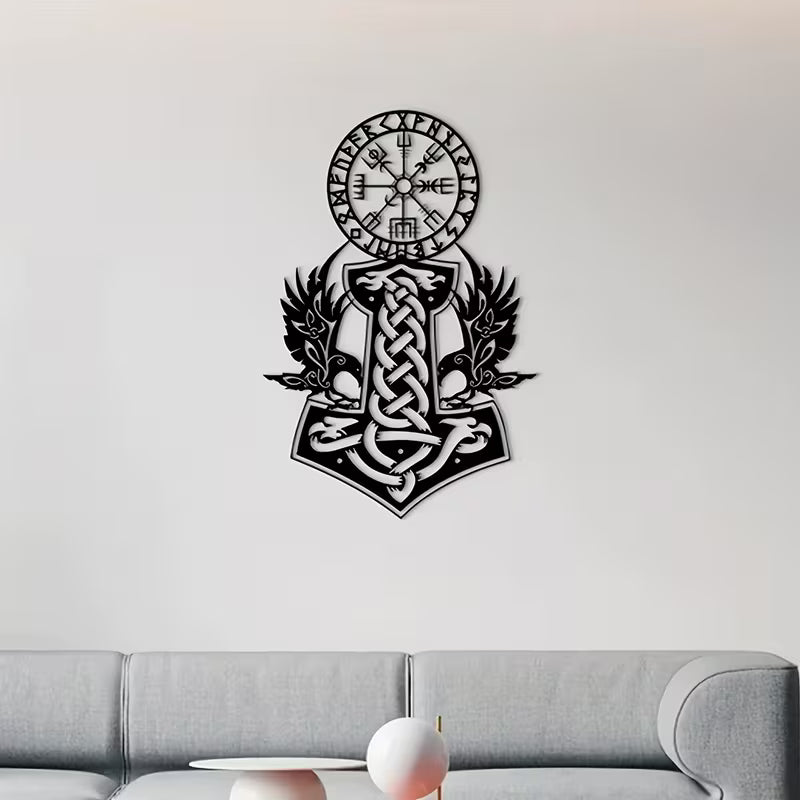 Nordic Crow Metal Wall Decor