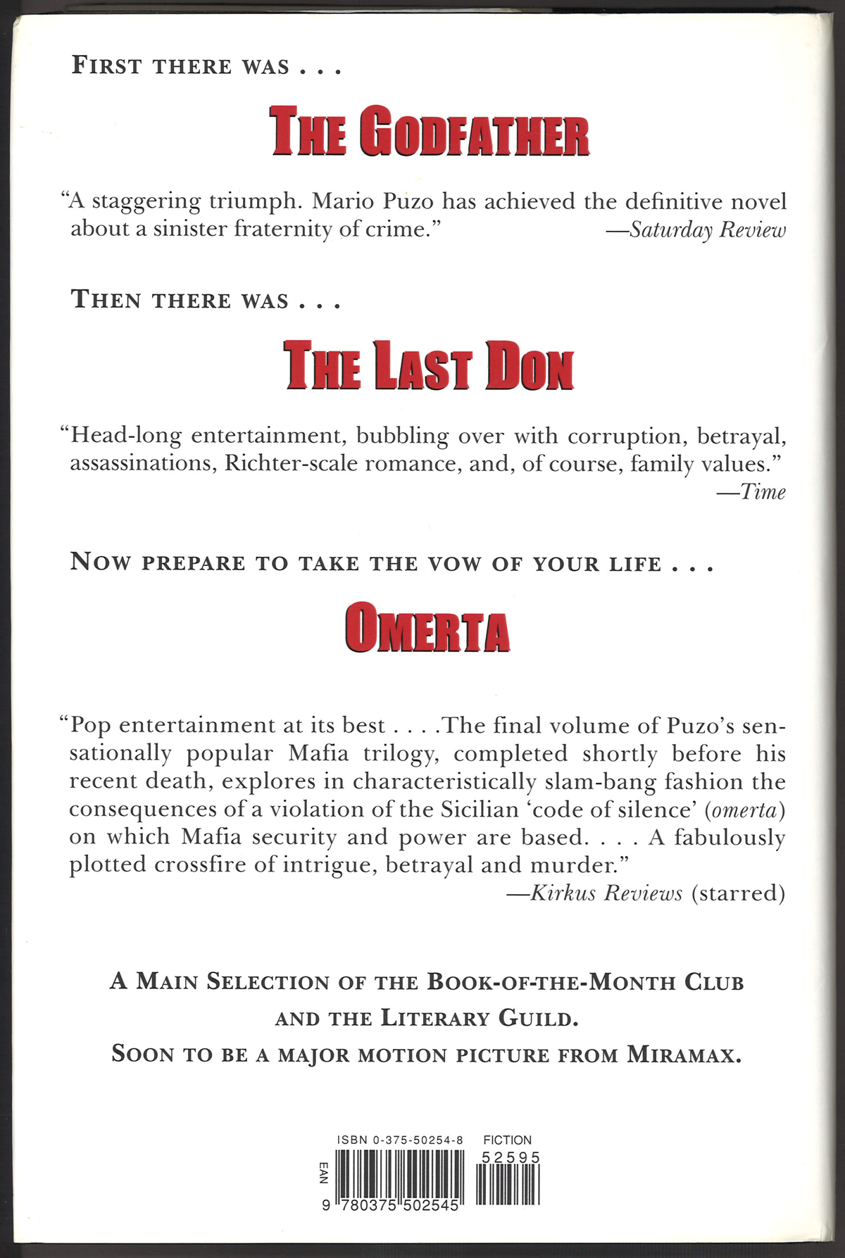 Omerta (Godfather, Book 3)