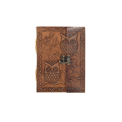 Owl Embossed Leather Journal R K Handicrafts and Exporters
