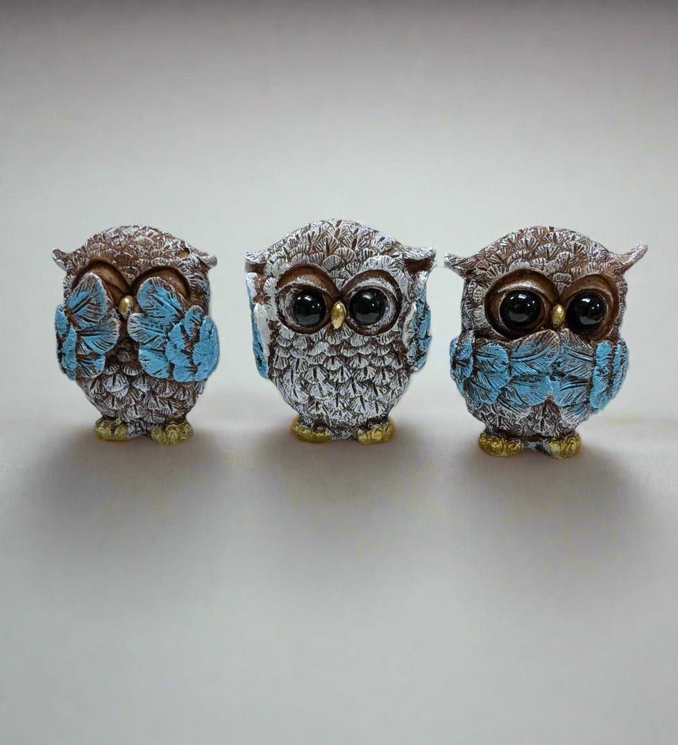 Owl Trio - Hear No Evil, See No Evil, Speak No Evil HYS Decor