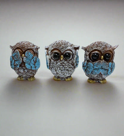 Owl Trio - Hear No Evil, See No Evil, Speak No Evil HYS Decor