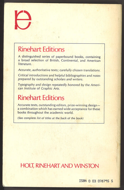 Paradise Lost and Selected Poetry and Prose - Rinehart Editions