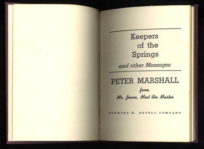 Peter Marshall's Keepers of the Springs and Other Messages - The Bookstore