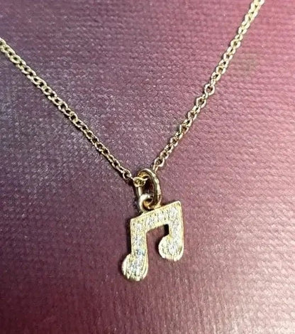 Petite Diamond & Gold Music Note - The Bookstore