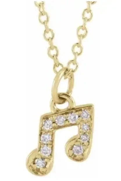 Petite Diamond & Gold Music Note - The Bookstore