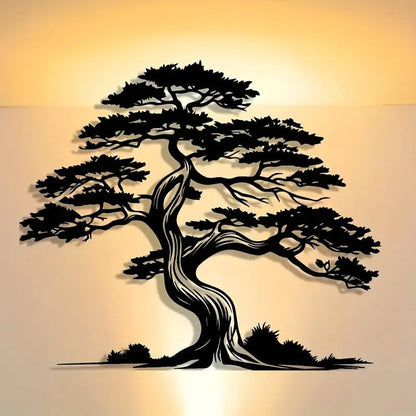 Pine Tree Metal Wall Art – Elegant Black Iron Nature - Inspired Silhouette - The Bookstore