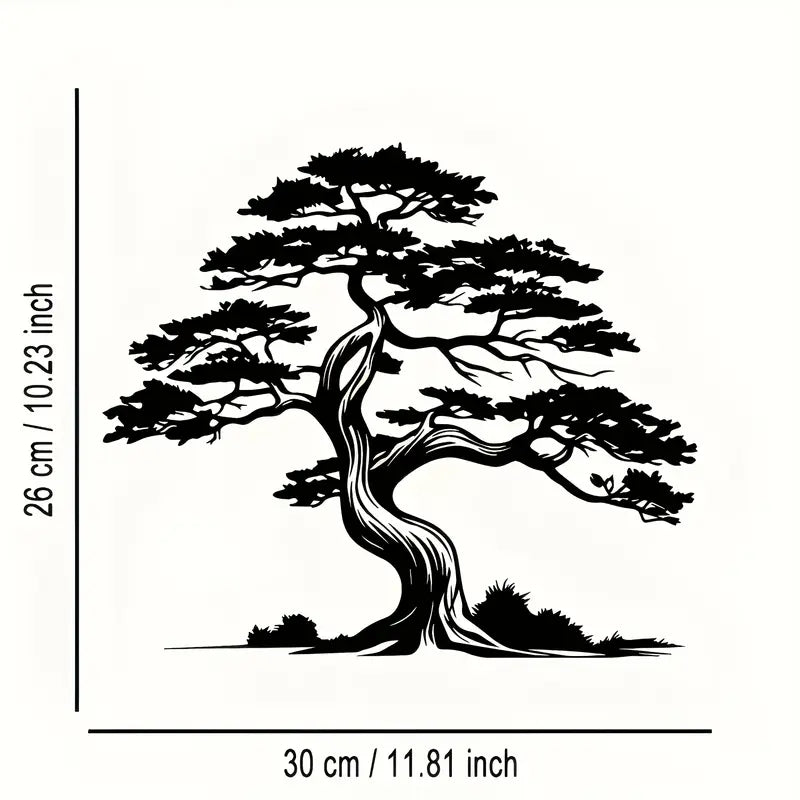 Pine Tree Metal Wall Art – Elegant Black Iron Nature - Inspired Silhouette - The Bookstore