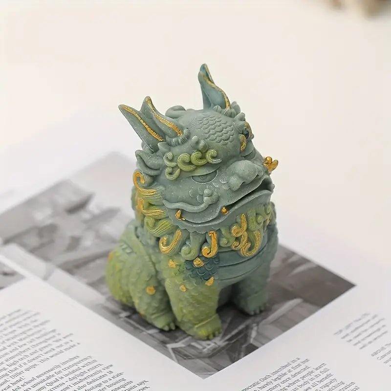 Pixiu Wealth and Blessing Figurine – Stone Feng Shui Decor for Prosperity and Protection - The Bookstore