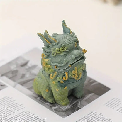 Pixiu Wealth and Blessing Figurine – Stone Feng Shui Decor for Prosperity and Protection - The Bookstore