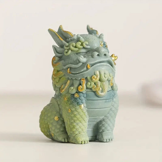 Pixiu Wealth and Blessing Figurine – Stone Feng Shui Decor for Prosperity and Protection - The Bookstore