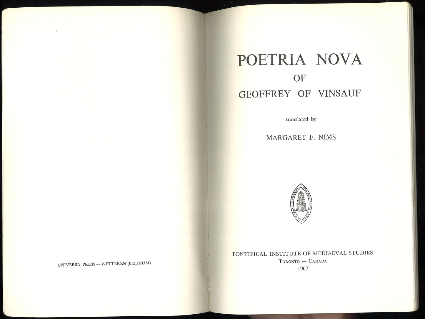 Poetria Nova of Geoffrey of Vinsauf (Mediaeval Sources in Translation, Vol 6)