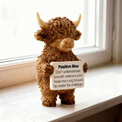 Positive Moo Highland Cow Figurine