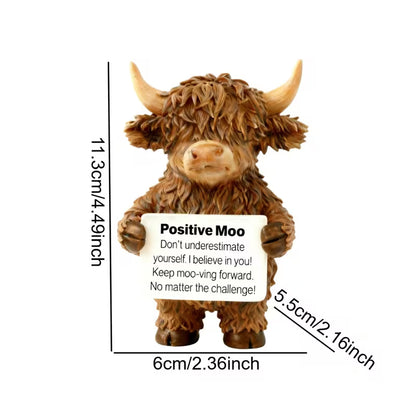 Positive Moo Highland Cow Figurine
