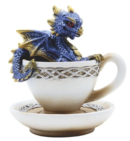 Purple Dragon in a Cup Figurine - The Bookstore