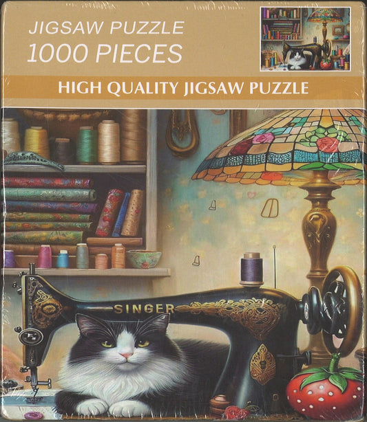 Puzzle: Cat In The Sewing Room - 1000pcs - The Bookstore