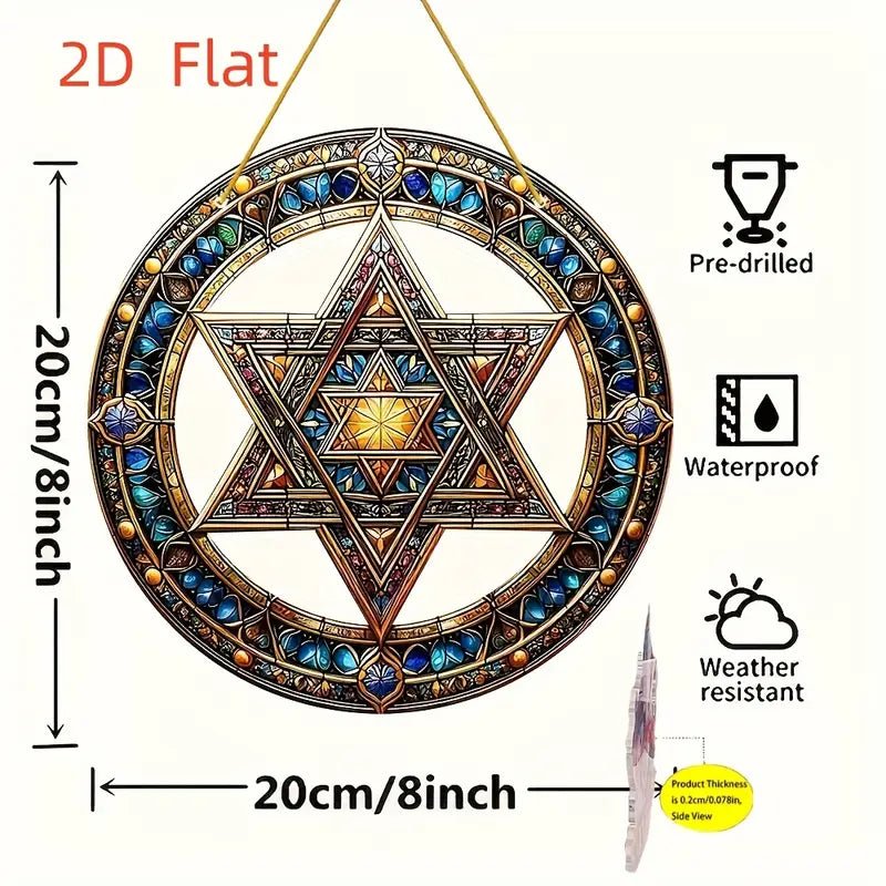 Radiant Star of David Suncatcher MCYUYE