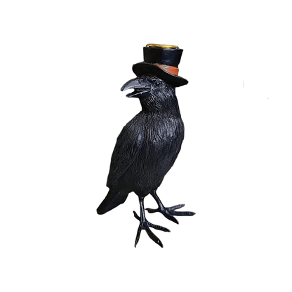 Raven with Top Hat Figurine - Candle Holder - The Bookstore